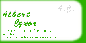 albert czmor business card